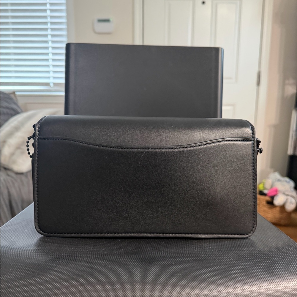 Coach Black Leather Tabby Crossbody Bag with Signature 'C' - Picture 5 of 5